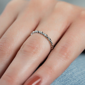 Pave Delicately Braided Wedding Band