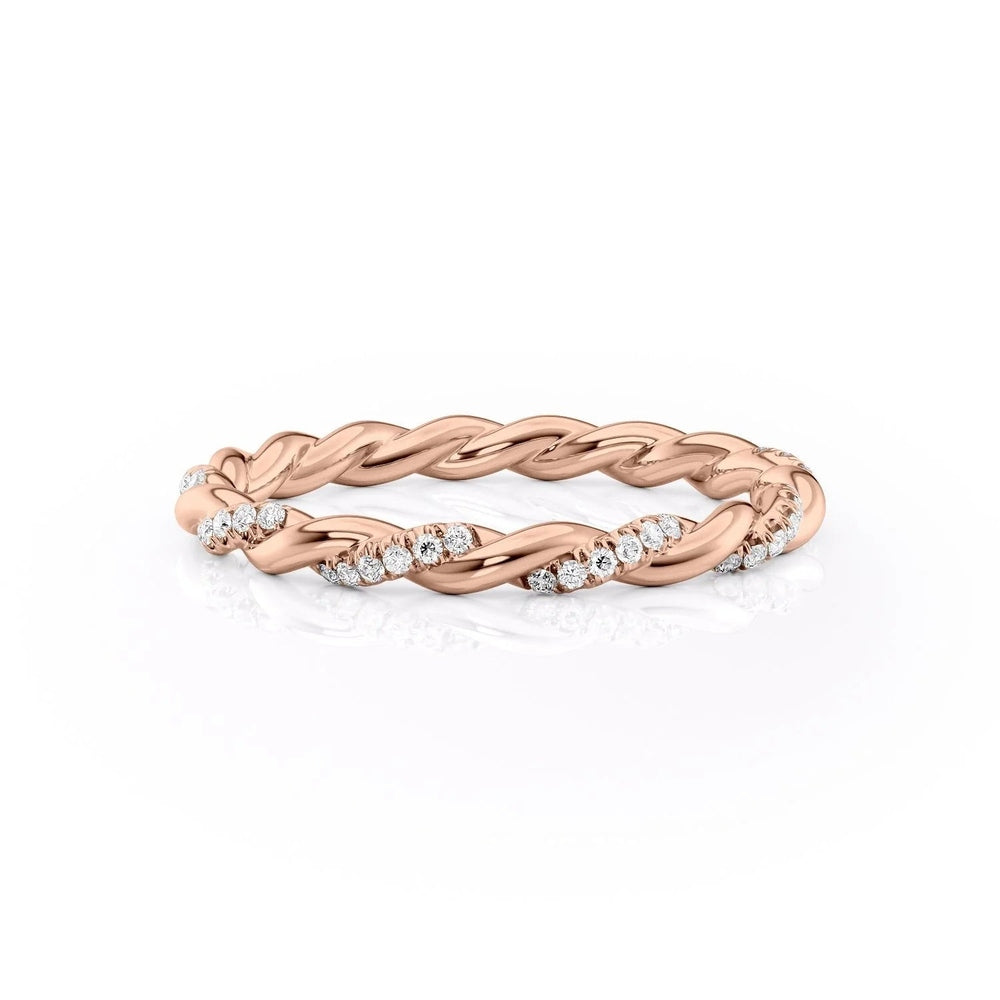 Pave Delicately Braided Wedding Band