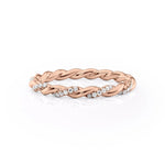 Pave Delicately Braided Wedding Band