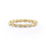 Pave Delicately Braided Wedding Band