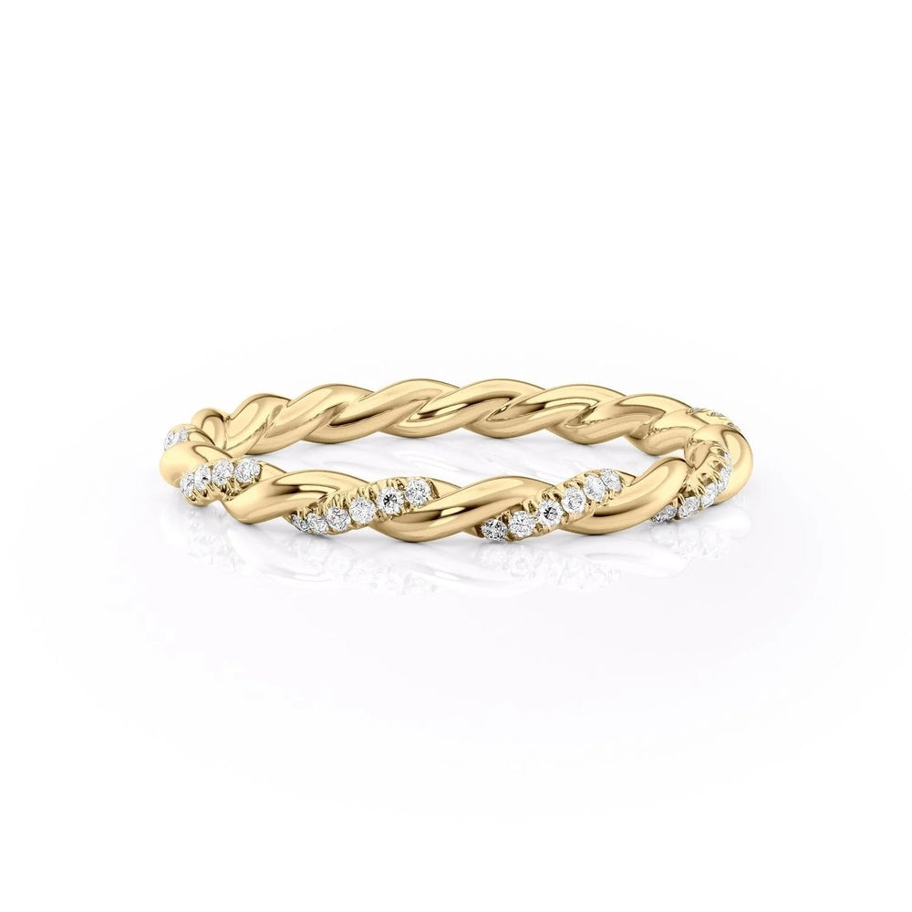 Pave Delicately Braided Wedding Band