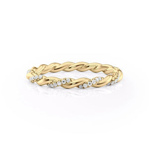 Pave Delicately Braided Wedding Band