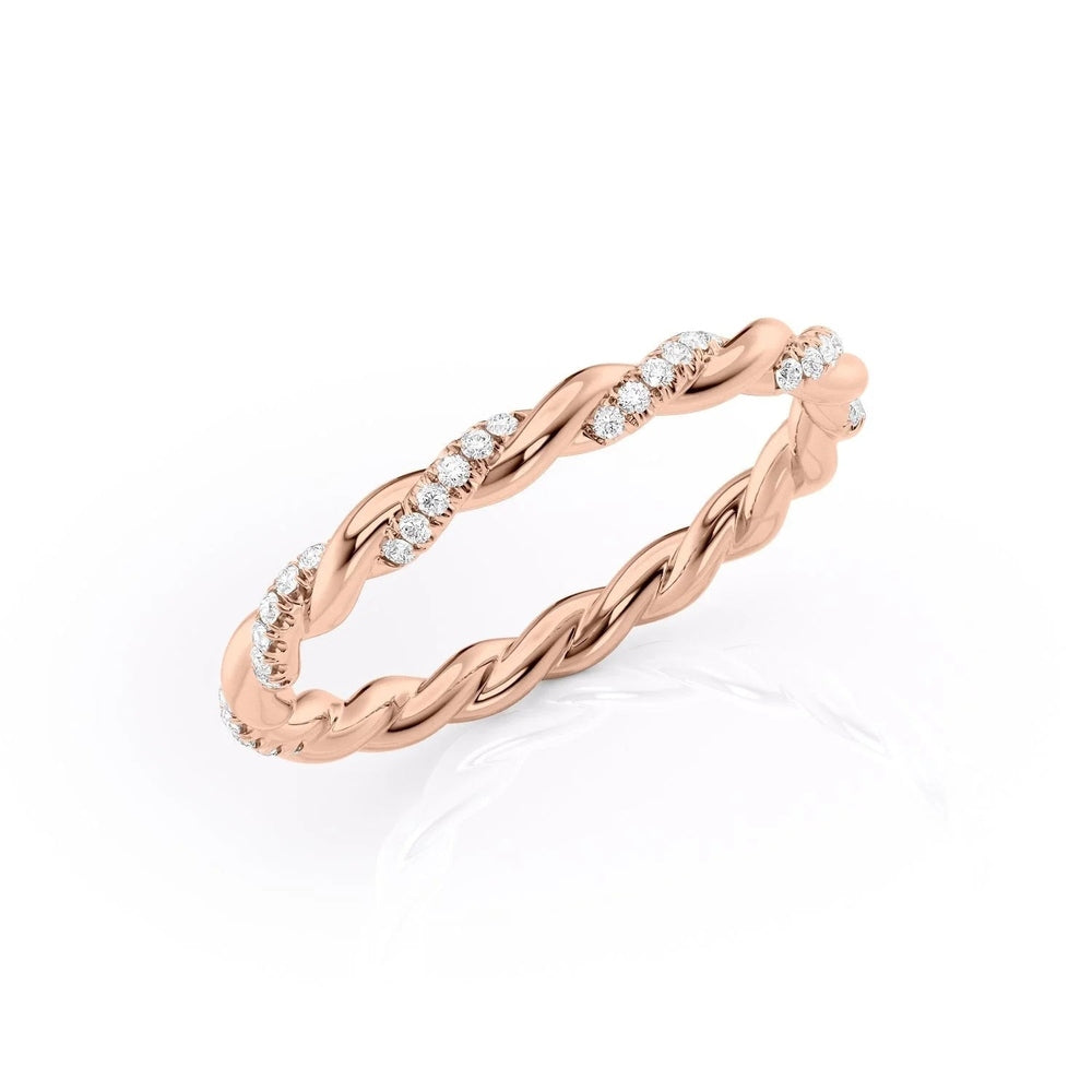 Pave Delicately Braided Wedding Band