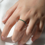 Pavé Emerald Half Eternity Wedding Band