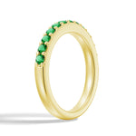 Pavé Emerald Half Eternity Wedding Band