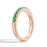 Pavé Emerald Half Eternity Wedding Band