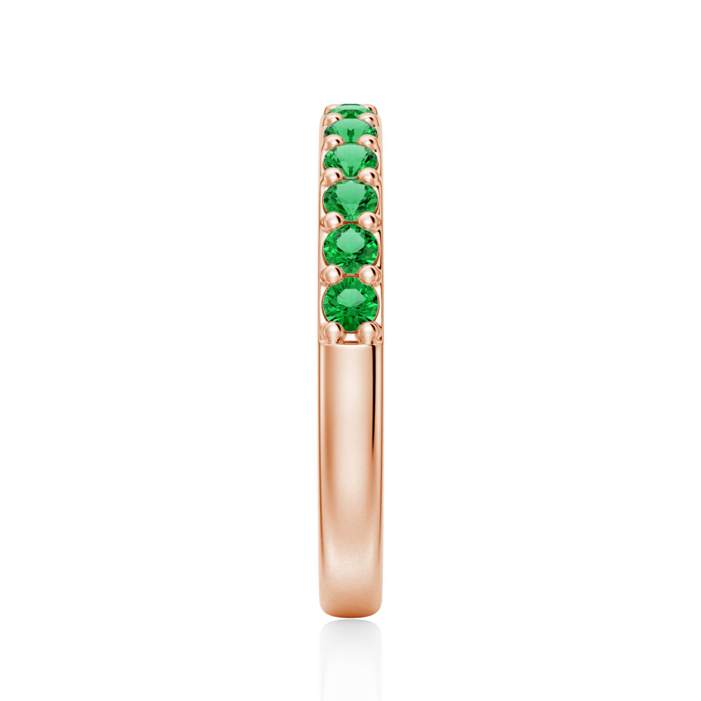 Pavé Emerald Half Eternity Wedding Band