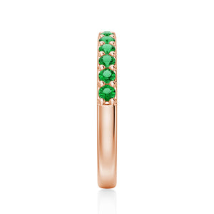 Pavé Emerald Half Eternity Wedding Band