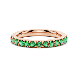 Pavé Emerald Half Eternity Wedding Band