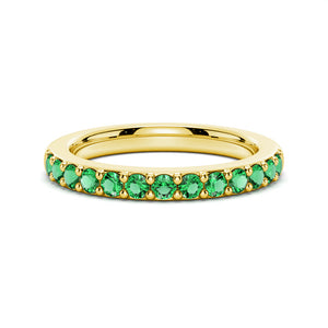 Pavé Emerald Half Eternity Wedding Band