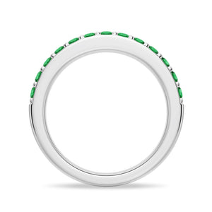 Pavé Emerald Half Eternity Wedding Band