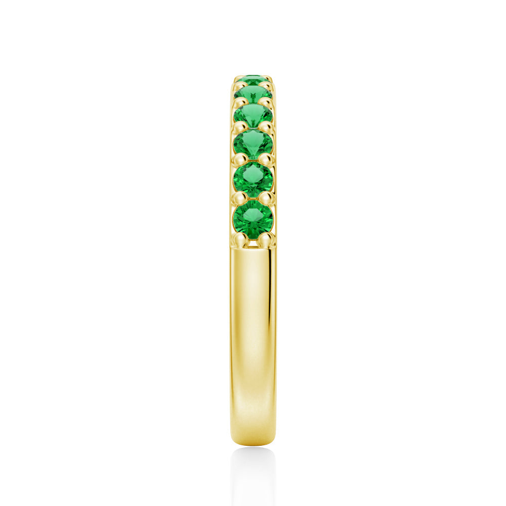 Pavé Emerald Half Eternity Wedding Band