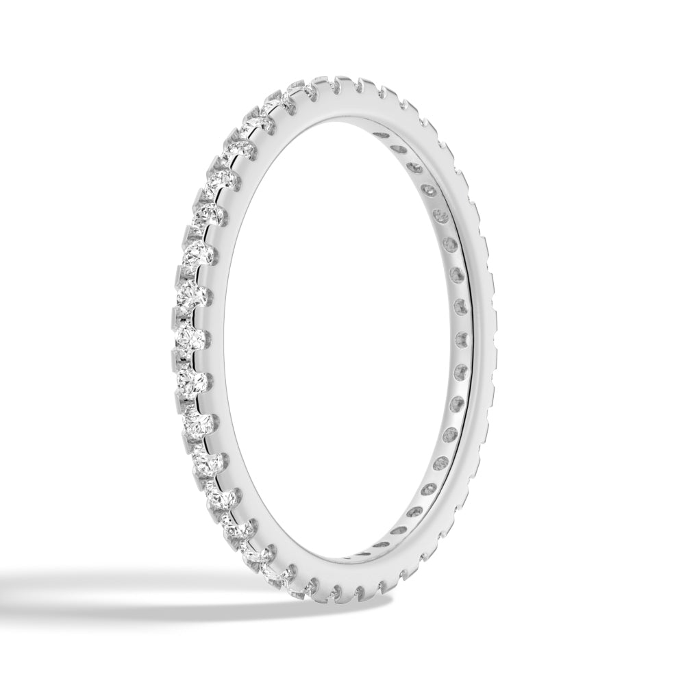 Pavé Scalloped Moissanite Eternity Band