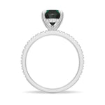 Pear-Shaped Emerald Engagement Ring With Hidden Halo