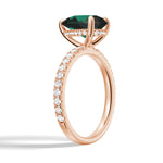 Pear-Shaped Emerald Ring With Hidden Halo