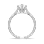 Pear Shaped Moissanite Engagement Ring With Milgrain Edges