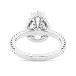 Pear Shaped Moissanite Engagement Ring with Hidden Halo