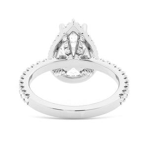 Pear Shaped Moissanite Engagement Ring with Hidden Halo