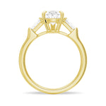 Pear-Shaped Moissanite Engagement Ring with Tapered Baguette Side Stones