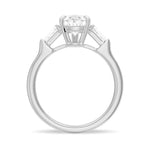 Pear-Shaped Moissanite Engagement Ring with Tapered Baguette Side Stones