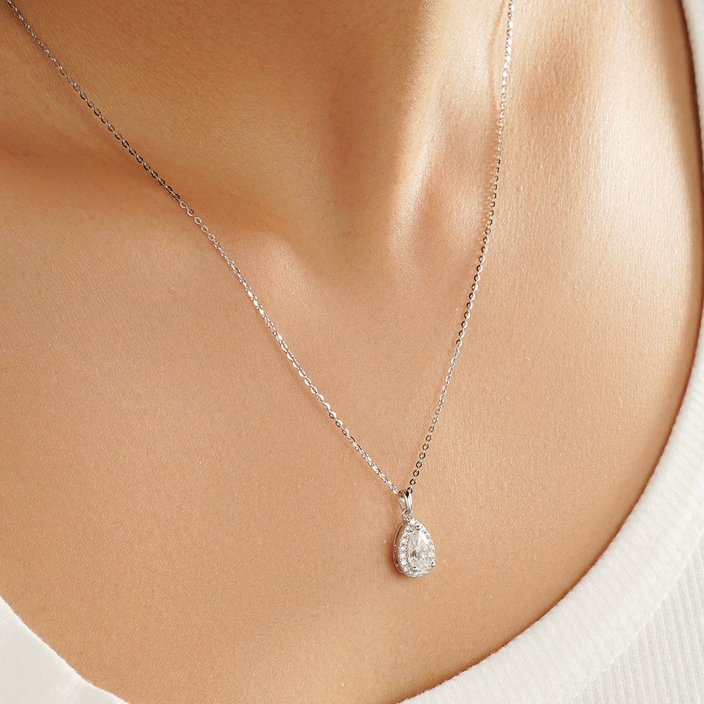 Pear Shaped Moissanite Necklace