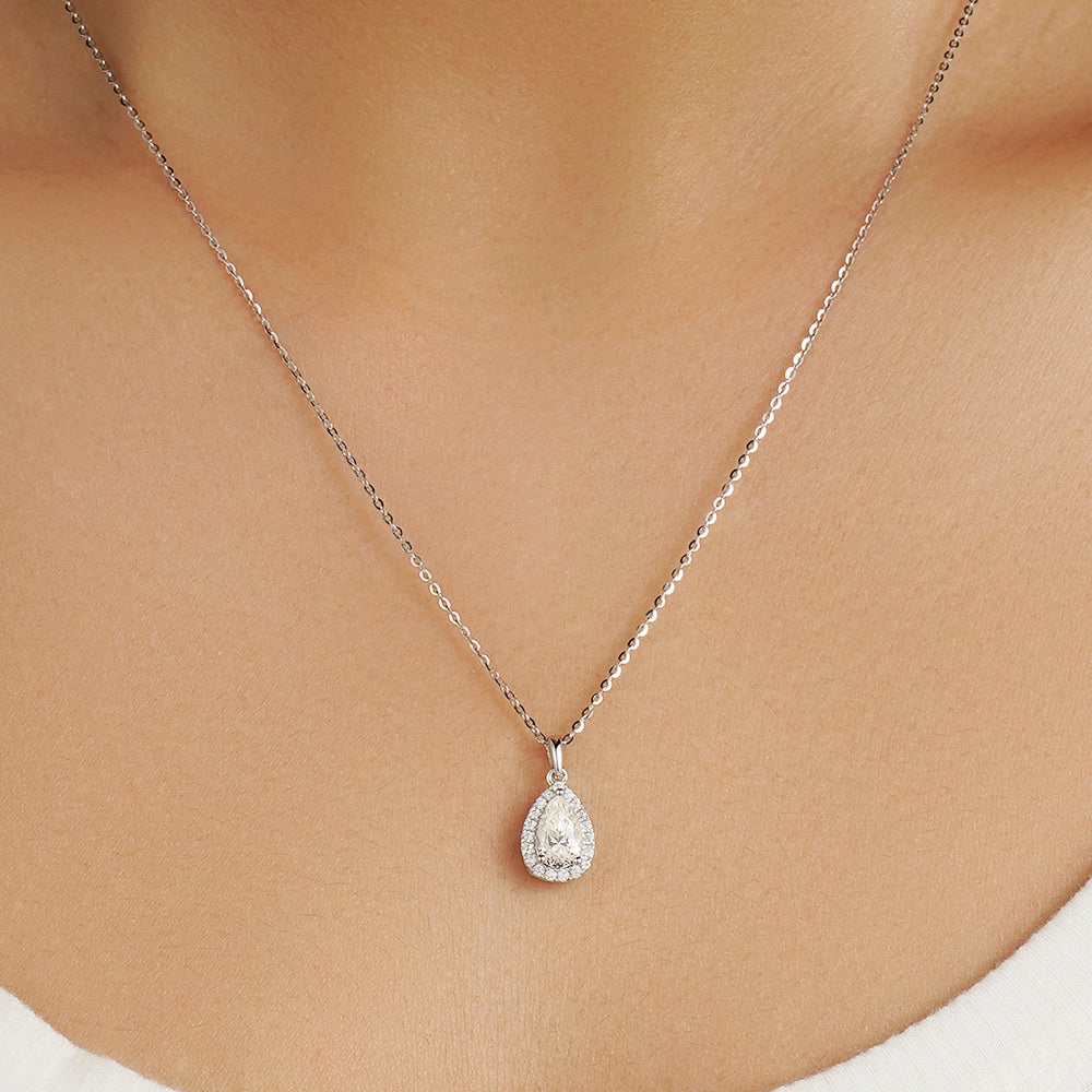 Pear Shaped Moissanite Necklace