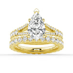 Pear Shaped Split-Shank Moissanite Bridal Set