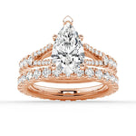 Pear Shaped Split-Shank Moissanite Bridal Set