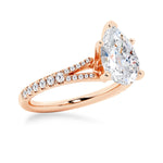 Pear Shaped Split-Shank Moissanite Engagement Ring