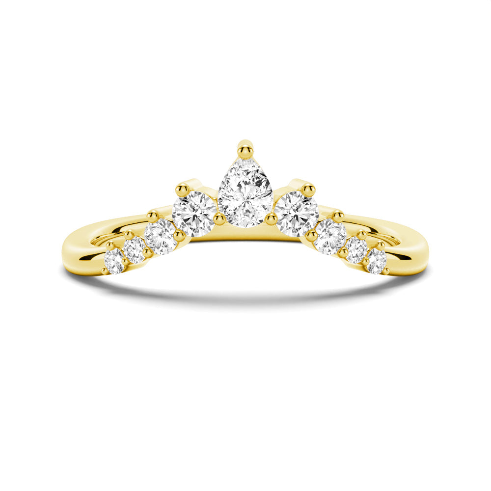 Pear and Round Shaped Moissanite Wedding Band