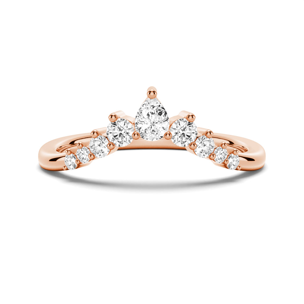 Pear and Round Shaped Moissanite Wedding Band