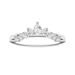 Pear and Round Shaped Moissanite Wedding Band