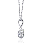 Petal Pave Set Round Moissanite Necklace