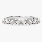 Petite Baguette and Round Moissanite Wedding Band