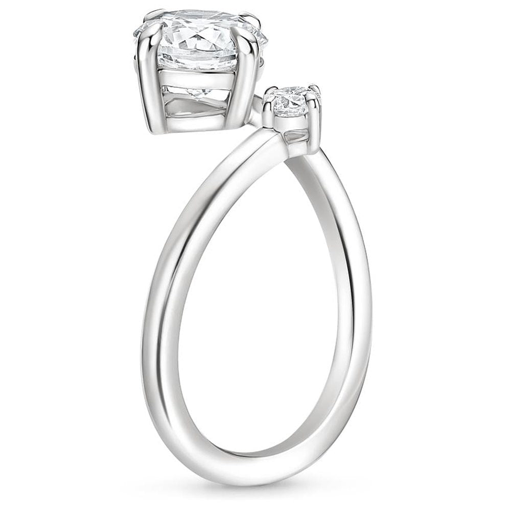 Petite Brilliant Asscher Moissanite Engagement Ring