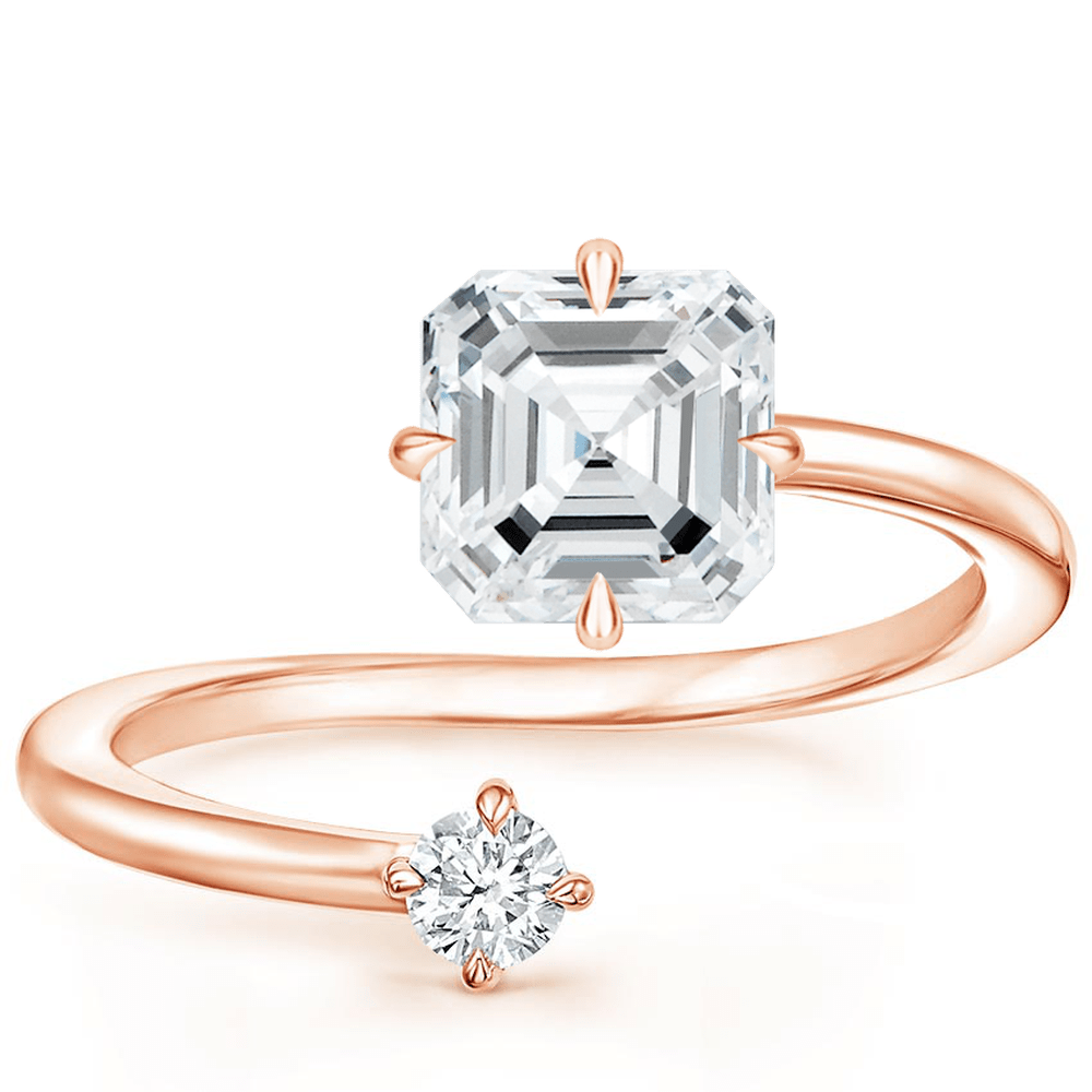 Petite Brilliant Asscher Moissanite Engagement Ring