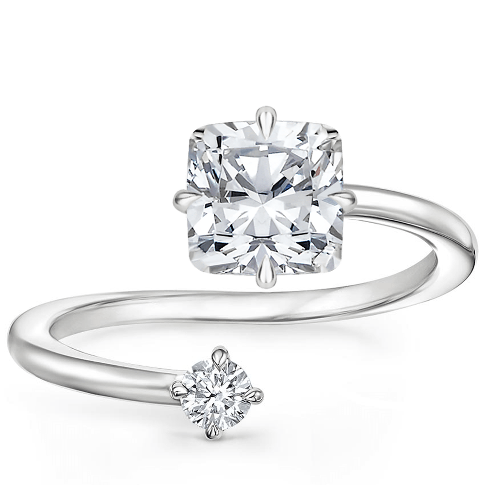 Petite Brilliant Cushion Moissanite Engagement Ring