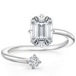 Petite Brilliant Emerald Moissanite Engagement Ring
