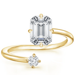 Petite Brilliant Emerald Moissanite Engagement Ring