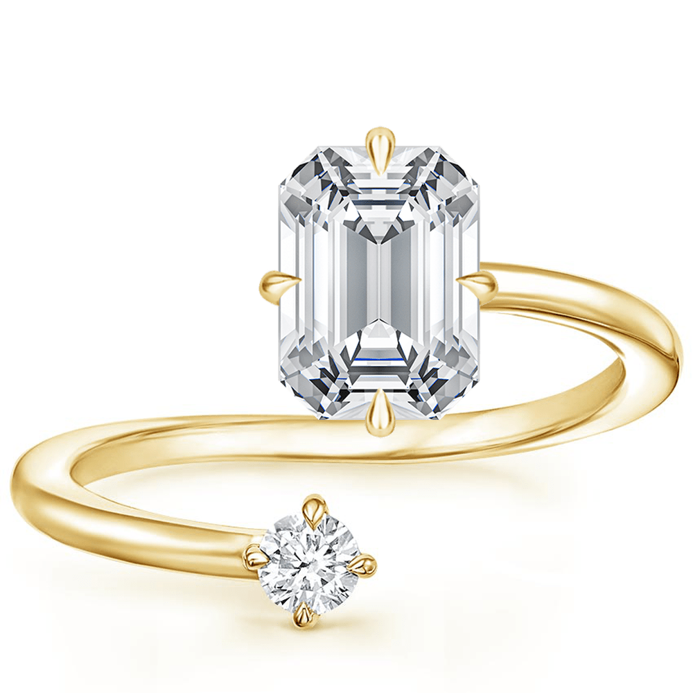 Petite Brilliant Emerald Moissanite Engagement Ring
