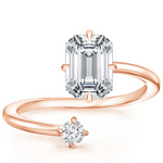 Petite Brilliant Emerald Moissanite Engagement Ring