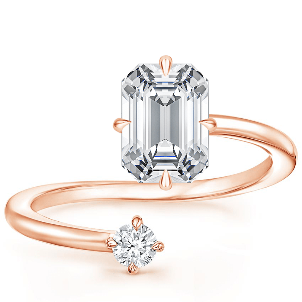 Petite Brilliant Emerald Moissanite Engagement Ring
