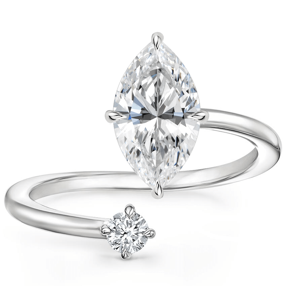 Petite Brilliant Marquise Moissanite Engagement Ring