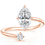 Petite Brilliant Marquise Moissanite Engagement Ring