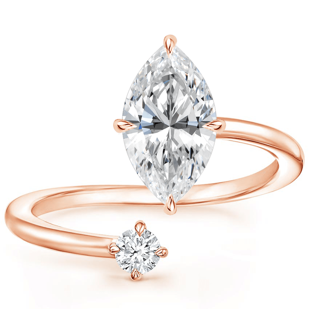 Petite Brilliant Marquise Moissanite Engagement Ring