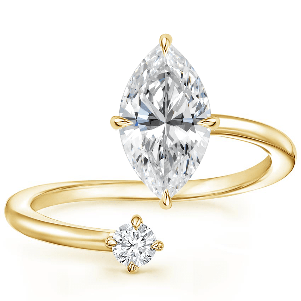 Petite Brilliant Marquise Moissanite Engagement Ring