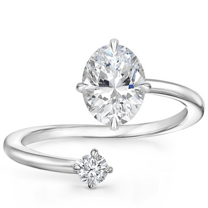 Petite Brilliant Oval Moissanite Engagement Ring