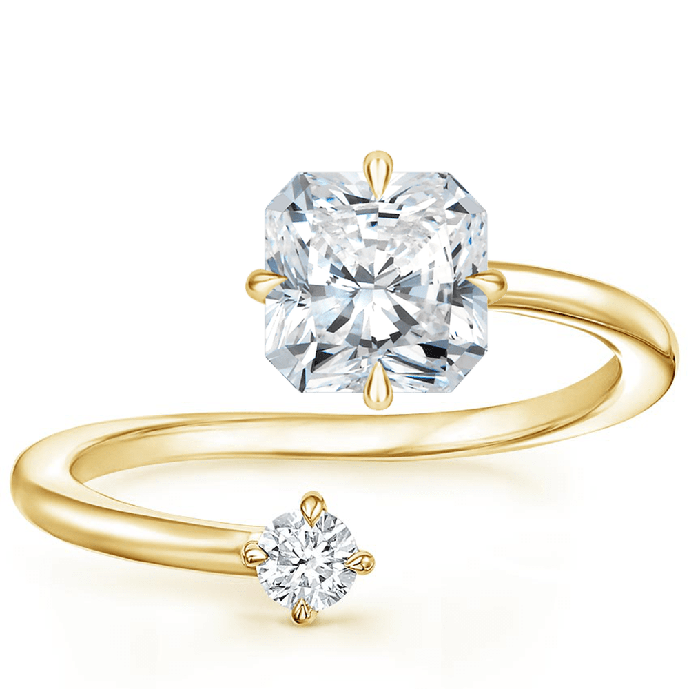 Petite Brilliant Radiant Moissanite Engagement Ring