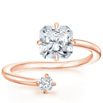 Petite Brilliant Radiant Moissanite Engagement Ring