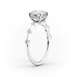 Petite Cushion Cut Moissanite Engagement Ring with Hidden Halo